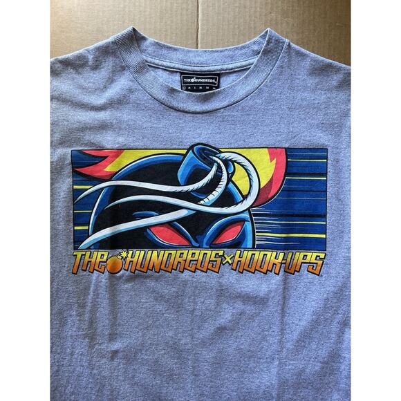 The Hundreds x Hook-Ups Adam Bomb Red Eyes T-Shirt Grey Size Medium 2013 - Picture 2 of 9